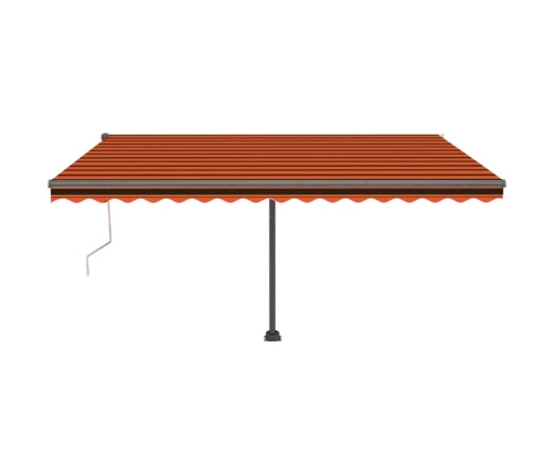 Toldo de pie automático naranja y marrón 450x300 cm