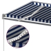 Toldo automático LED sensor de viento azul y blanco 450x300 cm