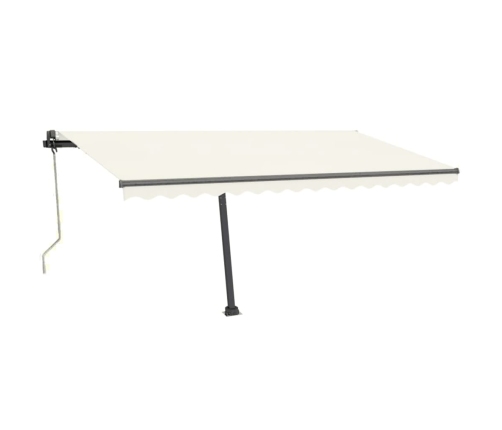 Toldo automático con LED y sensor de viento crema 450x300 cm