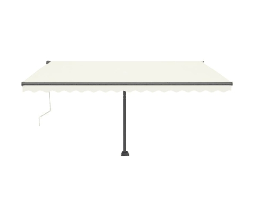 Toldo automático con LED y sensor de viento crema 450x300 cm