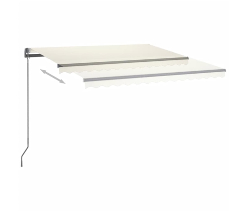 Toldo automático con LED y sensor de viento crema 450x300 cm