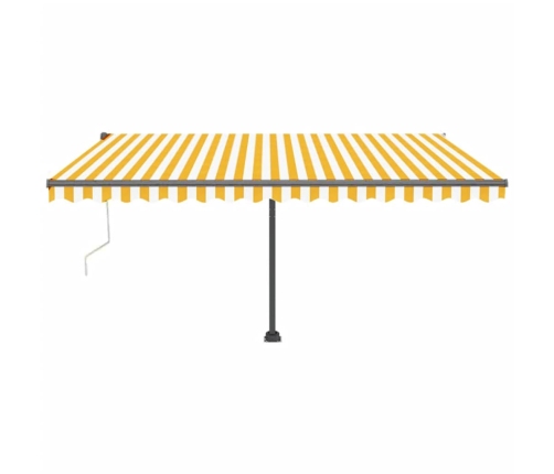 Toldo automático LED sensor de viento amarillo blanco 450x300cm