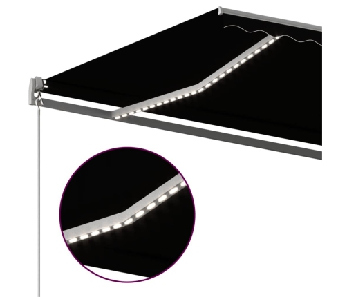 Toldo automático con LED y sensor de viento antracita 450x300cm