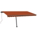 Toldo automático LED sensor de viento naranja marrón 450x300 cm