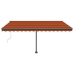 Toldo automático LED sensor de viento naranja marrón 450x300 cm