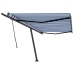 Toldo de pie retráctil manual azul y blanco 500x300 cm