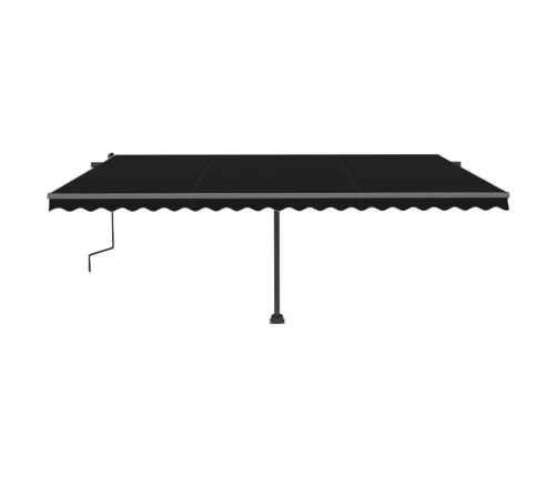 Toldo de pie retráctil manual gris antracita 500x300 cm