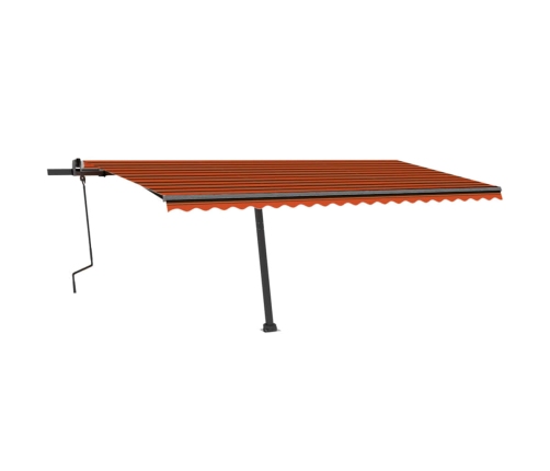 Toldo de pie retráctil manual naranja y marrón 500x300 cm