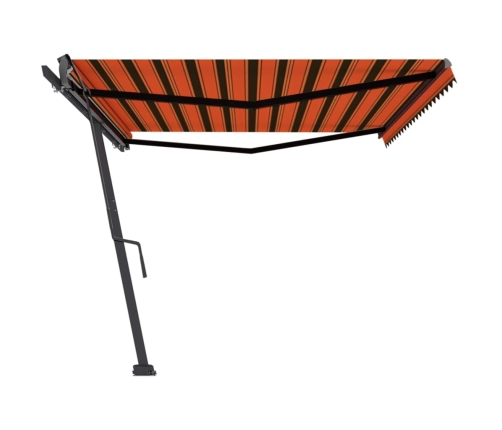 Toldo de pie retráctil manual naranja y marrón 500x300 cm