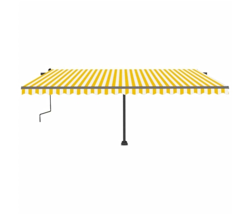 Toldo retráctil manual con luz LED amarillo y blanco 500x300 cm