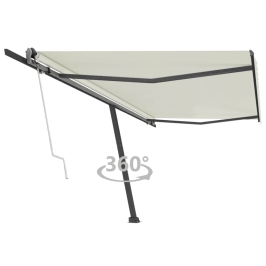 Toldo de pie automático crema 500x300 cm