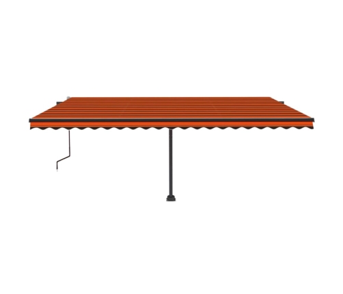 Toldo de pie automático naranja y marrón 500x300 cm