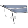 Toldo automático LED sensor de viento azul y blanco 500x300 cm