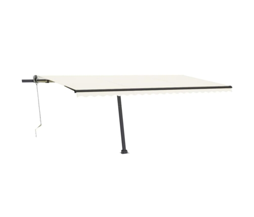 Toldo automático con LED y sensor de viento crema 500x300 cm