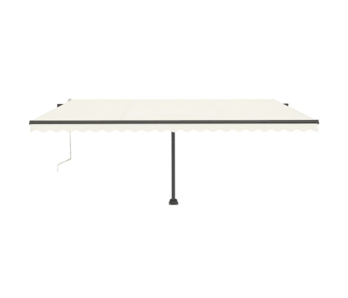 Toldo automático con LED y sensor de viento crema 500x300 cm