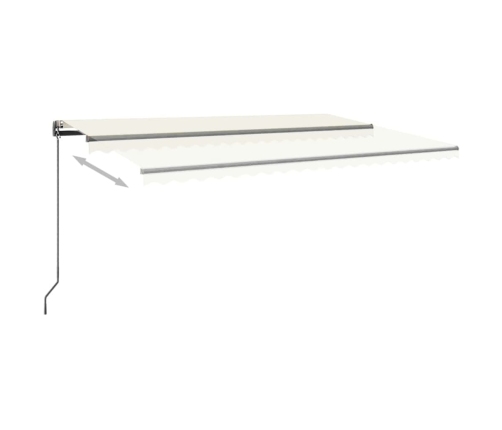 Toldo automático con LED y sensor de viento crema 500x300 cm