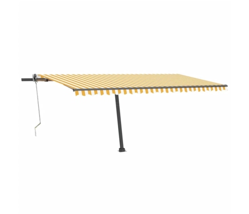 Toldo automático LED sensor de viento amarillo blanco 500x300cm