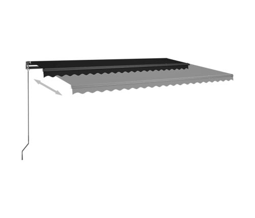 Toldo automático LED sensor de viento gris antracita 500x300 cm