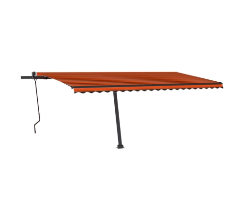 Toldo automático LED sensor de viento naranja marrón 500x300 cm