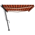 Toldo automático LED sensor de viento naranja marrón 500x300 cm