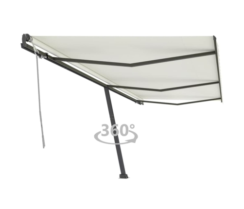 Toldo de pie retráctil manual crema 600x300 cm