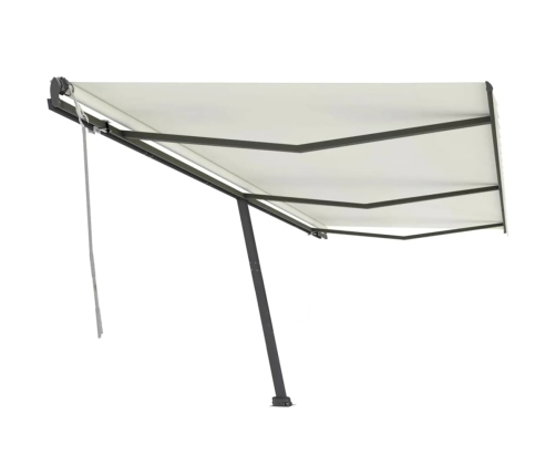 Toldo de pie retráctil manual crema 600x300 cm