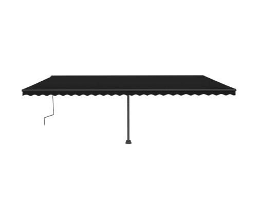 Toldo de pie retráctil manual gris antracita 600x300 cm