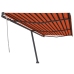 Toldo de pie retráctil manual naranja y marrón 600x300 cm