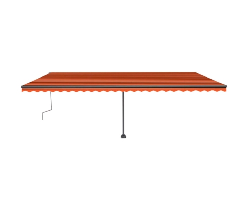 Toldo de pie retráctil manual naranja y marrón 600x300 cm