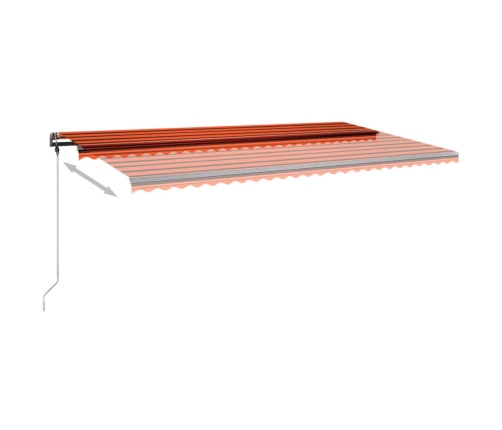 Toldo de pie retráctil manual naranja y marrón 600x300 cm