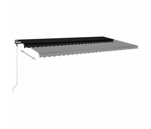 Toldo retráctil manual con luz LED gris antracita 600x300 cm