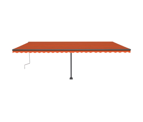 Toldo manual retráctil con luz LED naranja y marrón 600x300 cm