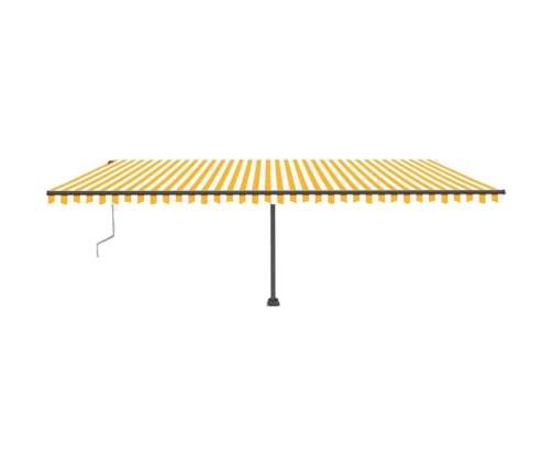 Toldo de pie automático amarillo y blanco 600x300 cm