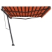 Toldo de pie automático naranja y marrón 600x300 cm