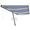 Toldo automático LED sensor de viento azul y blanco 600x300 cm