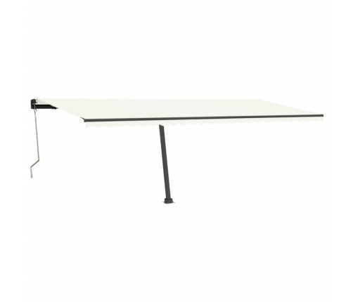 Toldo automático con LED sensor de viento crema 600x300 cm