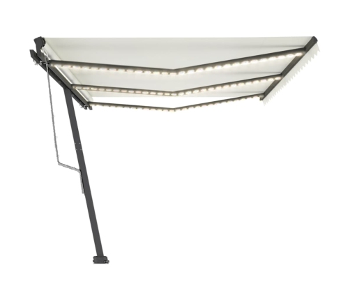 Toldo automático con LED sensor de viento crema 600x300 cm