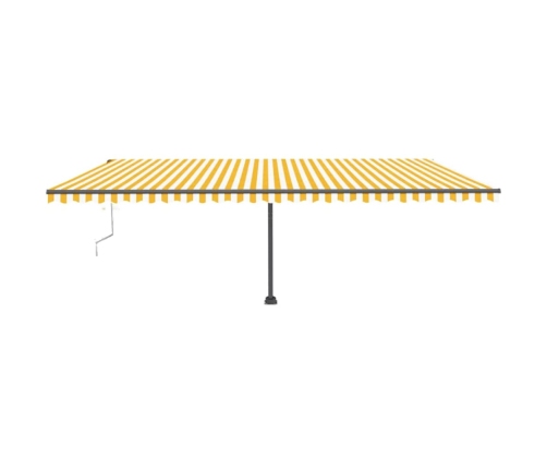 Toldo automático LED sensor de viento amarillo blanco 600x300cm