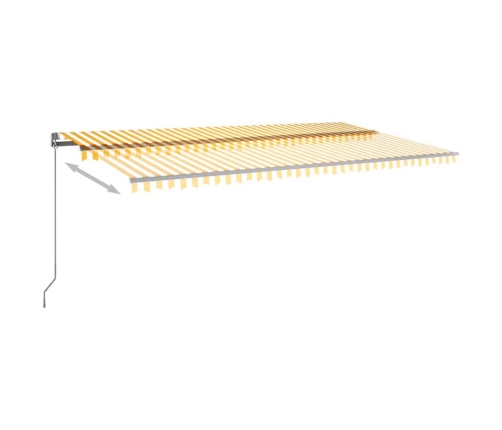 Toldo automático LED sensor de viento amarillo blanco 600x300cm