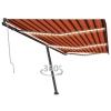 Toldo automático LED sensor de viento naranja marrón 600x300 cm