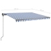 Toldo de pie manual retráctil azul y blanco 400x350 cm