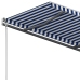 Toldo de pie manual retráctil azul y blanco 400x350 cm