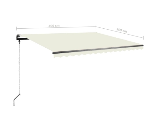 Toldo de pie manual retráctil crema 400x350 cm