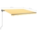 Toldo de pie manual retráctil amarillo y blanco 400x350 cm