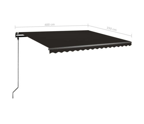 Toldo de pie manual retráctil gris antracita 400x350 cm