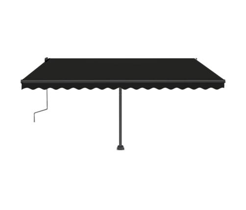 Toldo de pie manual retráctil gris antracita 400x350 cm