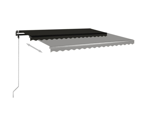 Toldo de pie manual retráctil gris antracita 400x350 cm