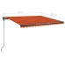 Toldo de pie manual retráctil naranja y marrón 400x350 cm