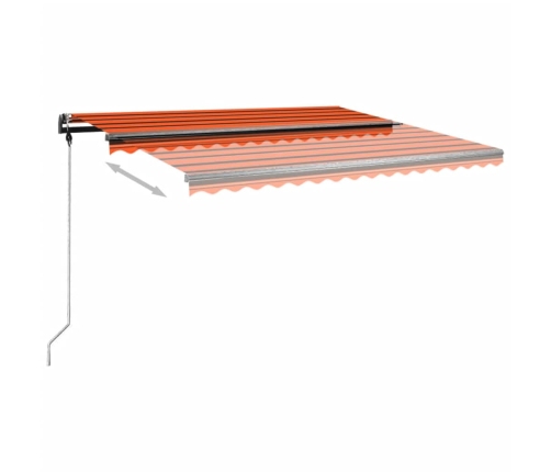 Toldo de pie manual retráctil naranja y marrón 400x350 cm