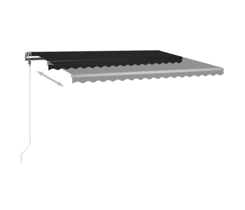 Toldo manual retráctil con LED gris antracita 400x350 cm